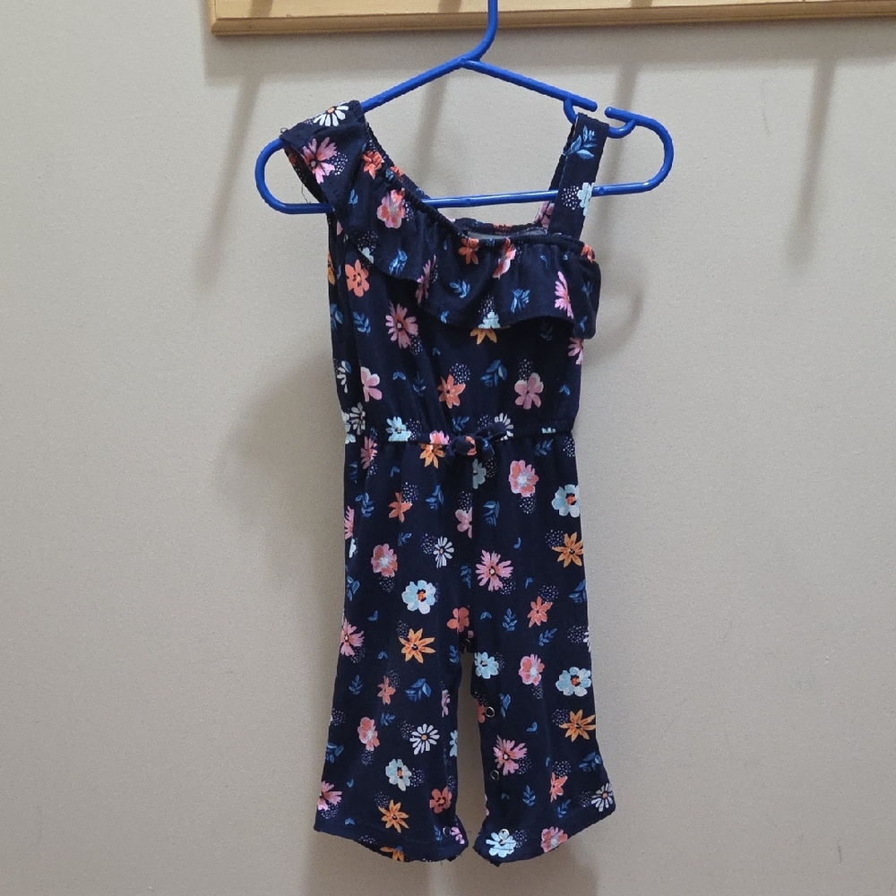 Floral Baby Jumpsuit - Navy Blue